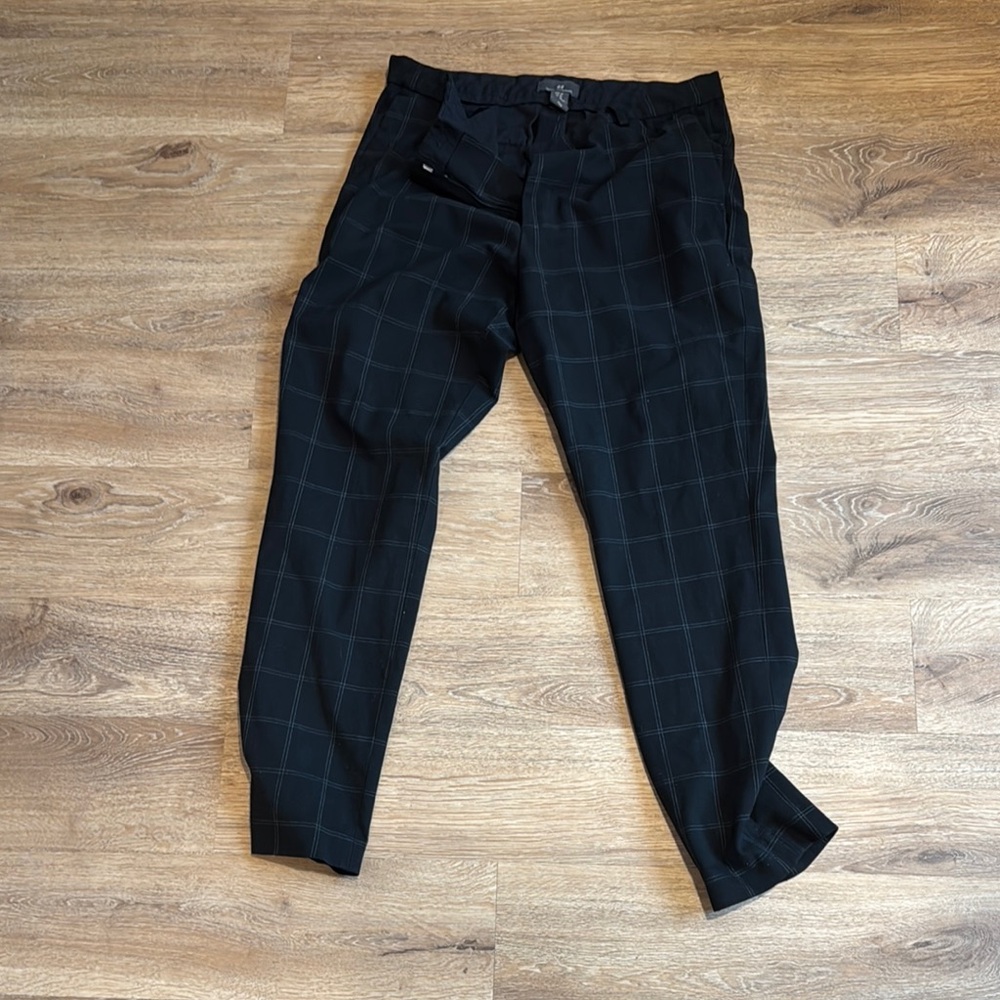 Men's Black Checkered Pants
